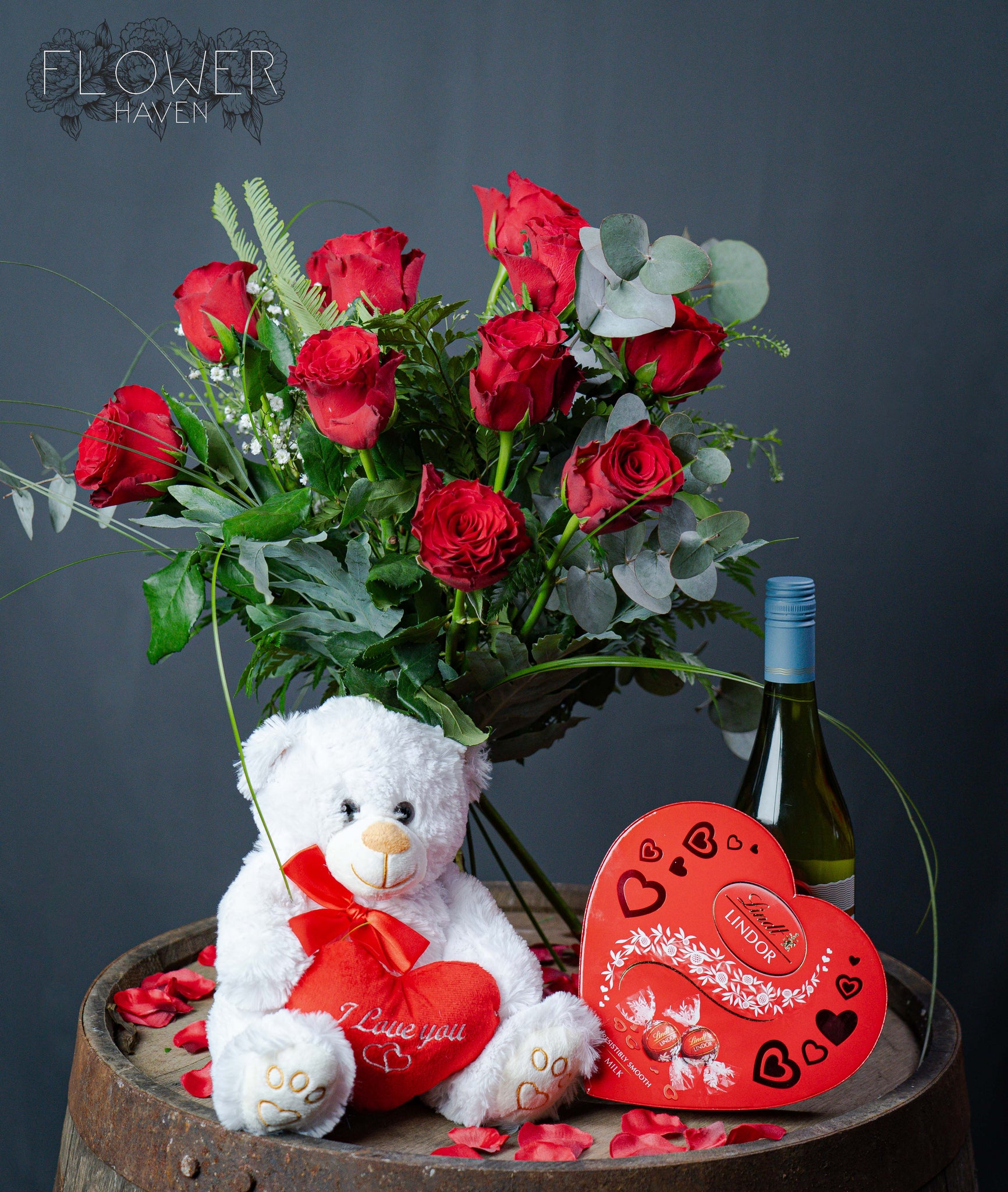 Dozen Red Rose Bouquet Gift Set